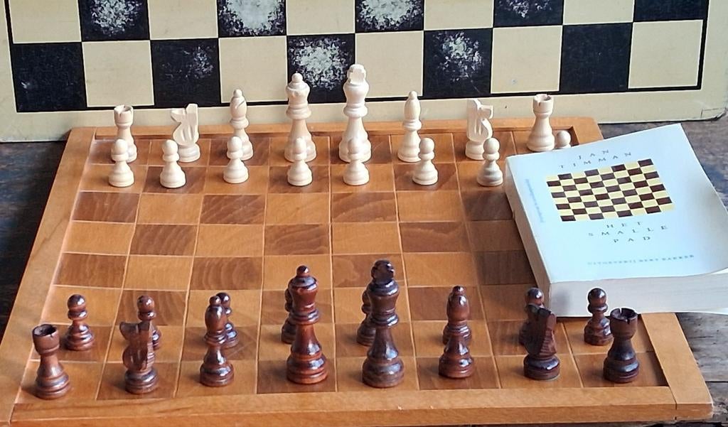 Schaakspel & schaakboekje., Een of twee spelers, Ophalen, Zo goed als nieuw