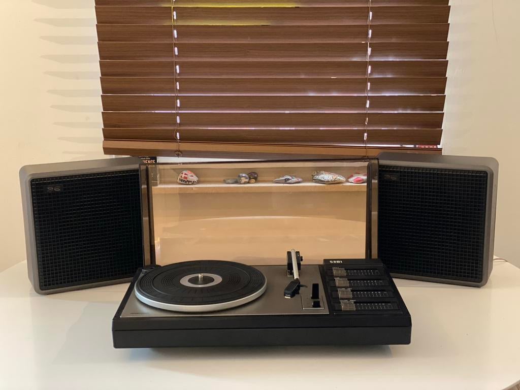 Vintage Aristona SX5381 Platenspeler met speakers, Ophalen of Verzenden, Gebruikt, Platenspeler, Overige merken