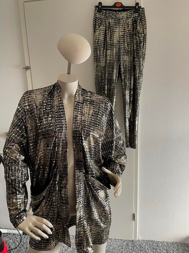 Lollys laundry broek s jasje xs goud zwart met glitters, ., Ophalen of Verzenden, Zo goed als nieuw, .
