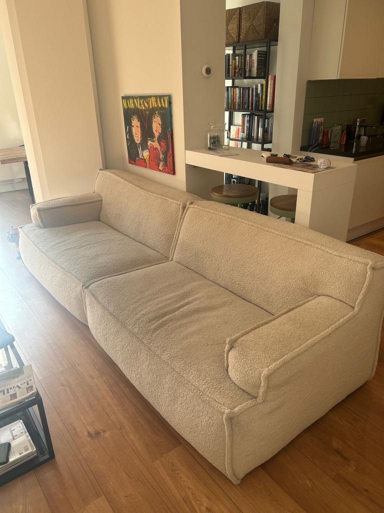 Zitmaxx witte teddy bank, Ophalen, Gebruikt, 100 tot 125 cm, 150 tot 200 cm