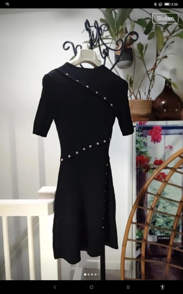 Maje Zwarte jurk met knopen, Kleding | Dames, Zwart, Ophalen of Verzenden, Maat 34 (XS) of kleiner, Boven de knie