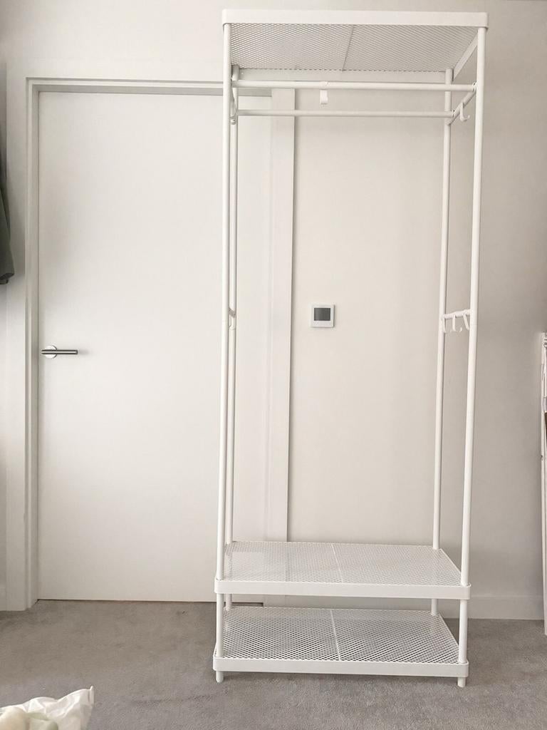 IKEA MACKAPÄR Kapstok met schoenenrek - wit, z.g.a.n., Huis en Inrichting, Woonaccessoires | Kapstokken, Ophalen of Verzenden