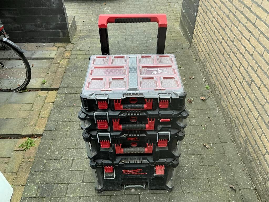 Milwaukee Packout Gereedschapskoffer Set met Trolley, Ophalen, Gebruikt