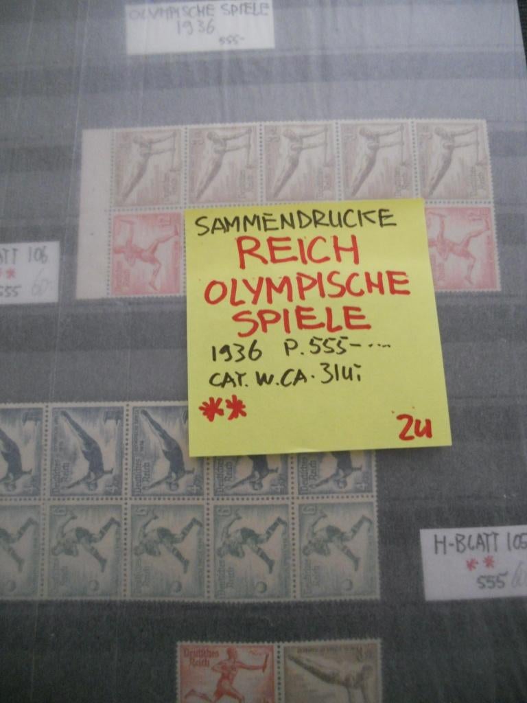 24 REICH SAMMENDRUCKE OL. SPIELE, Ophalen of Verzenden, Buitenland