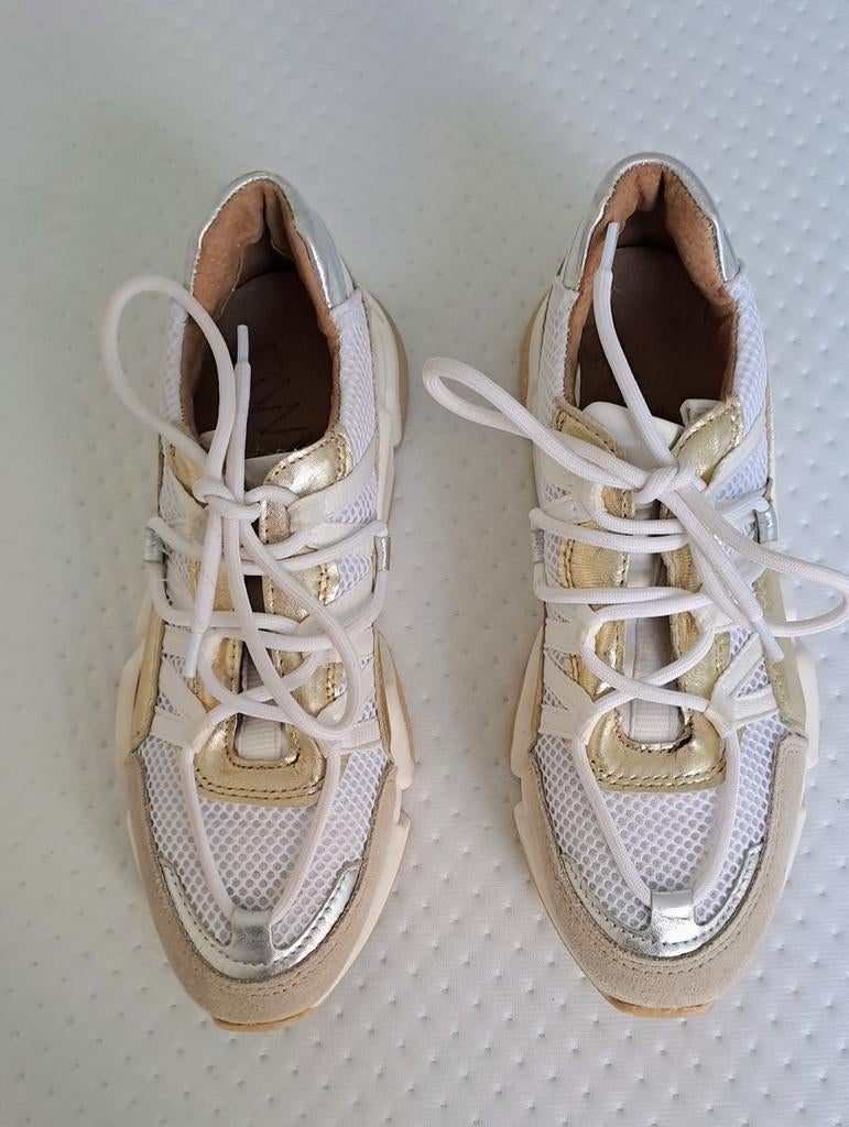 DWRS Sneakers maat 39 goud/wit, Ophalen of Verzenden, Zo goed als nieuw, Wit, Sneakers of Gympen