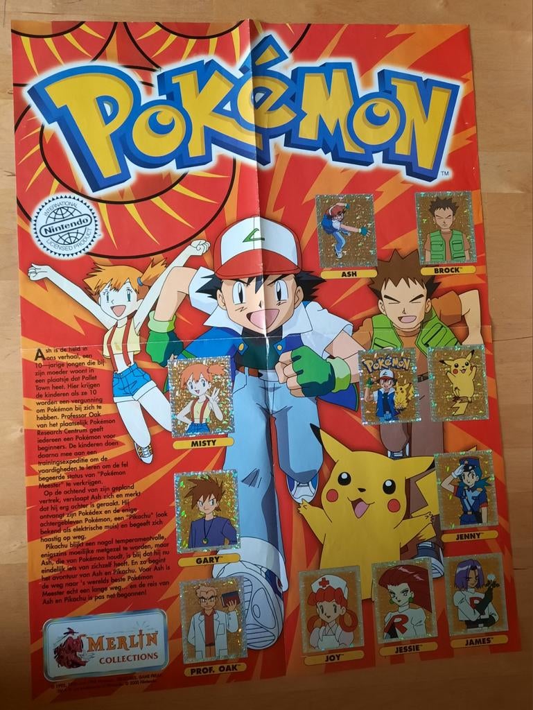 Compleet Pokémon sticker album + Wandkaart, Ophalen of Verzenden, Zo goed als nieuw