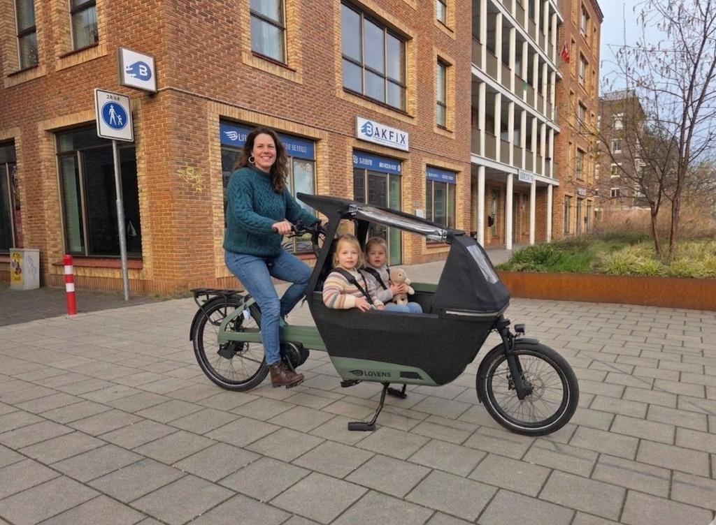 Lovens S85 Bakfiets met automatic en regentent, Fietsen en Brommers, Fietsen | Bakfietsen, Zo goed als nieuw, Overige merken, 2 kinderen