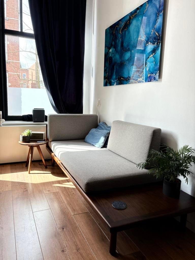 Sofacompany Hadley bank Fabio Stone & Walnut, Ophalen, Driepersoons, 75 tot 100 cm, Zo goed als nieuw