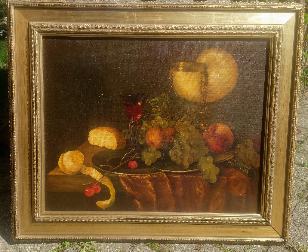 19de eeuw olieverf op doek, Stilleven naar Oude Meesters, Ophalen of Verzenden