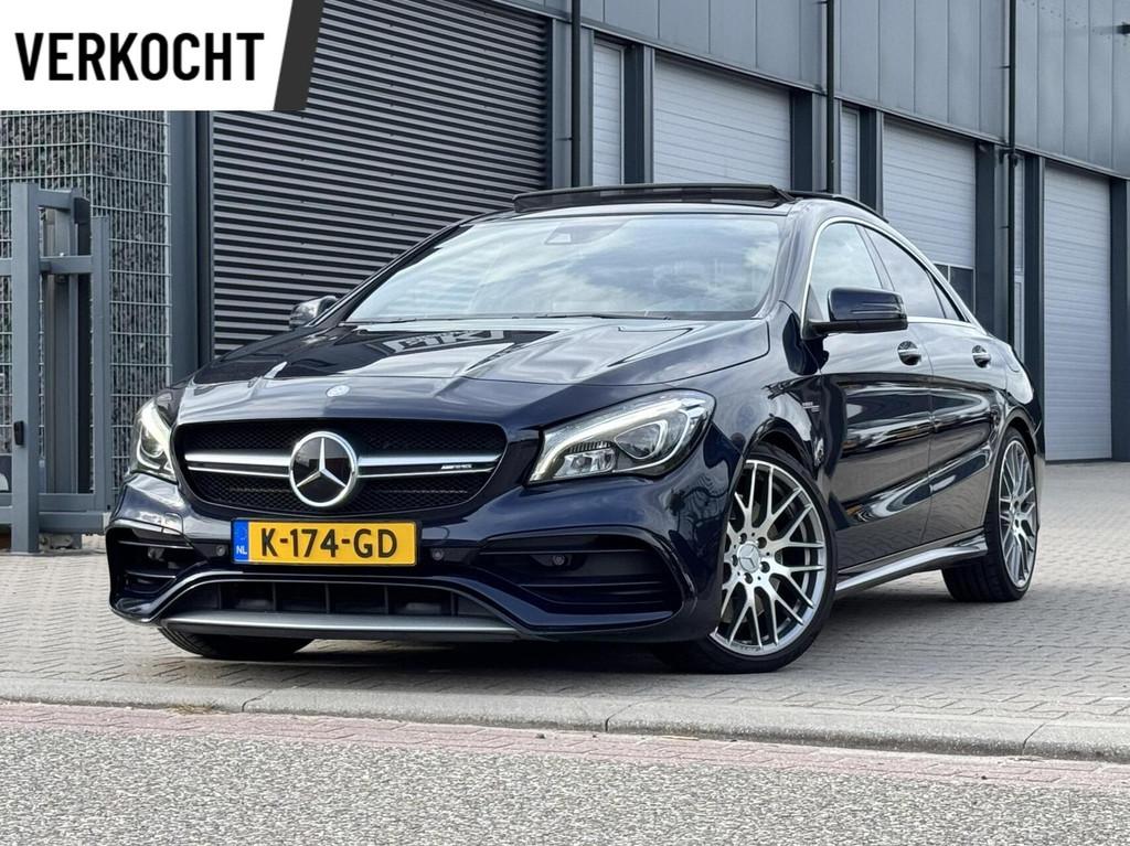 Mercedes CLA-klasse AMG 45 4MATIC | Kuipst | Pano | Memory |, CLA, Gebruikt, 4 cilinders, Blauw