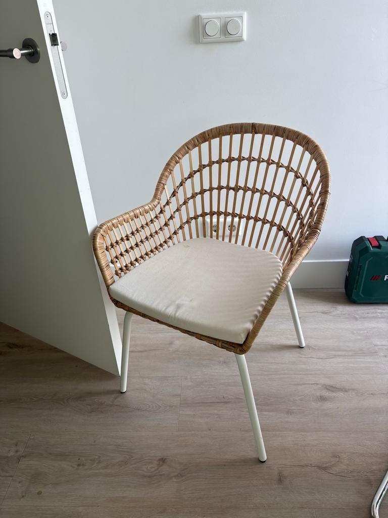 IKEA Nilsove / Norna rotan stoel, Ophalen, Twee, Wit, Riet of Rotan