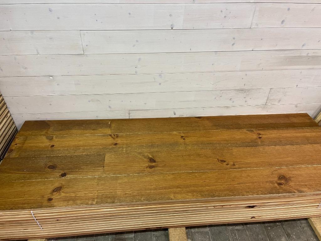 Verouderde grenen planken 20 x 170 Praline geolied , vloer, Ophalen of Verzenden, Nieuw, 75 m² of meer, Parket