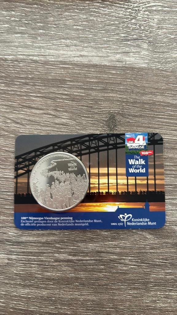 Nijmeegse vierdaagse penning BU coincard, Verzenden, Koningin Beatrix, Euro's, Losse munt