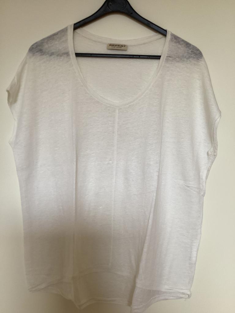 REPEAT LINNEN SHIRT wit, Maat 38/40 (M), Wit, Ophalen of Verzenden, Zo goed als nieuw