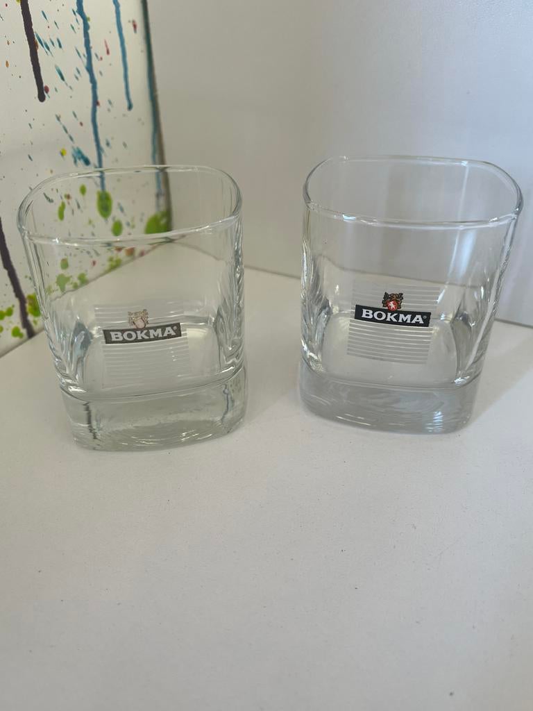 Bokma glazen set van 2 glazen, Verzamelen, Ophalen of Verzenden, Nieuw, Borrel- of Shotglas