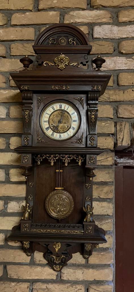 Mooie vrijslinger, dik in het brons., Antiek en Kunst, Antiek | Klokken, Ophalen