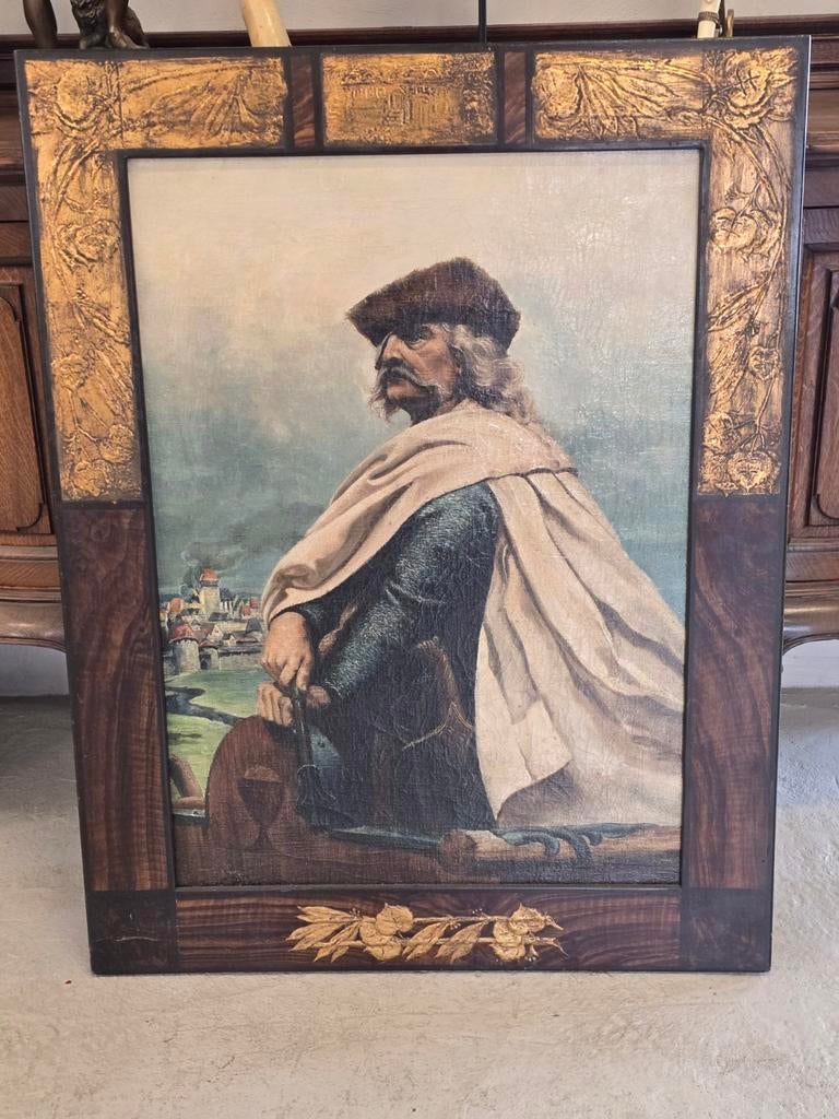 Antiek schilderij art nouveau lijst, Antiek en Kunst, Kunst | Schilderijen | Klassiek, Ophalen