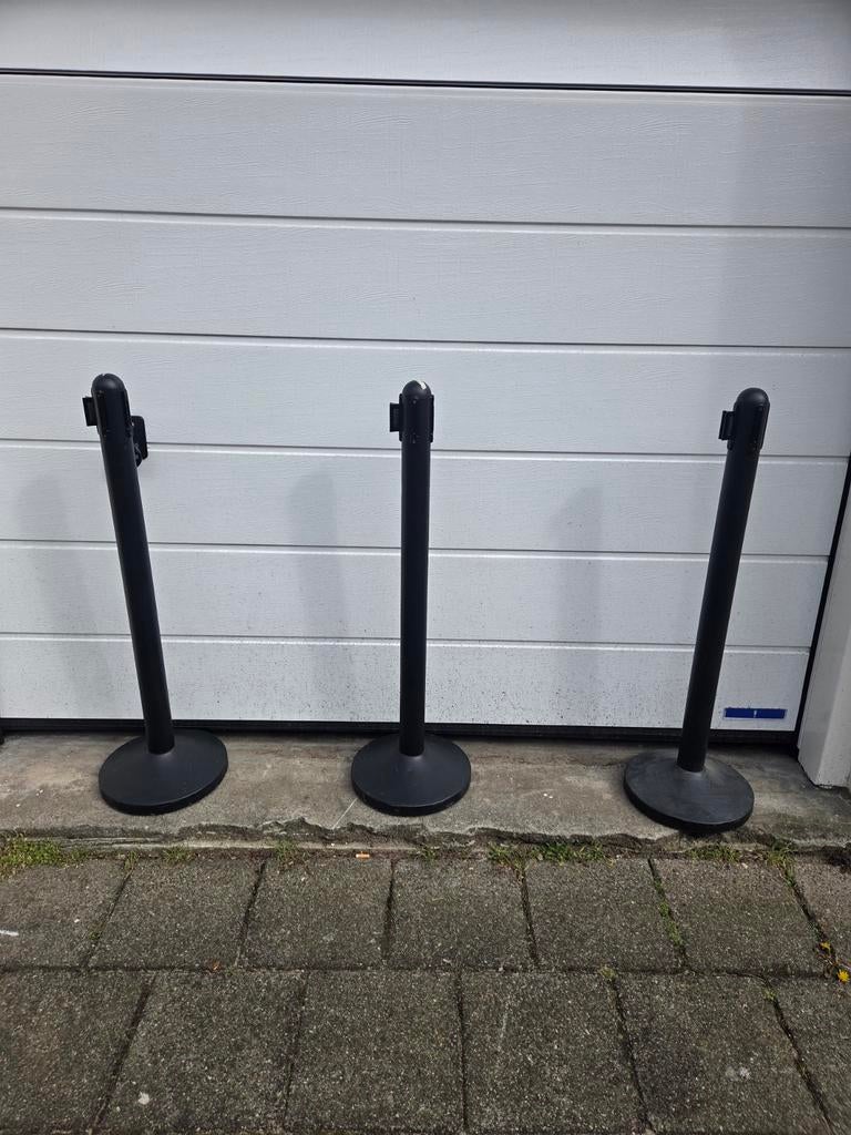 Afzetpalen met lint (3 stuks), Ophalen, Gebruikt