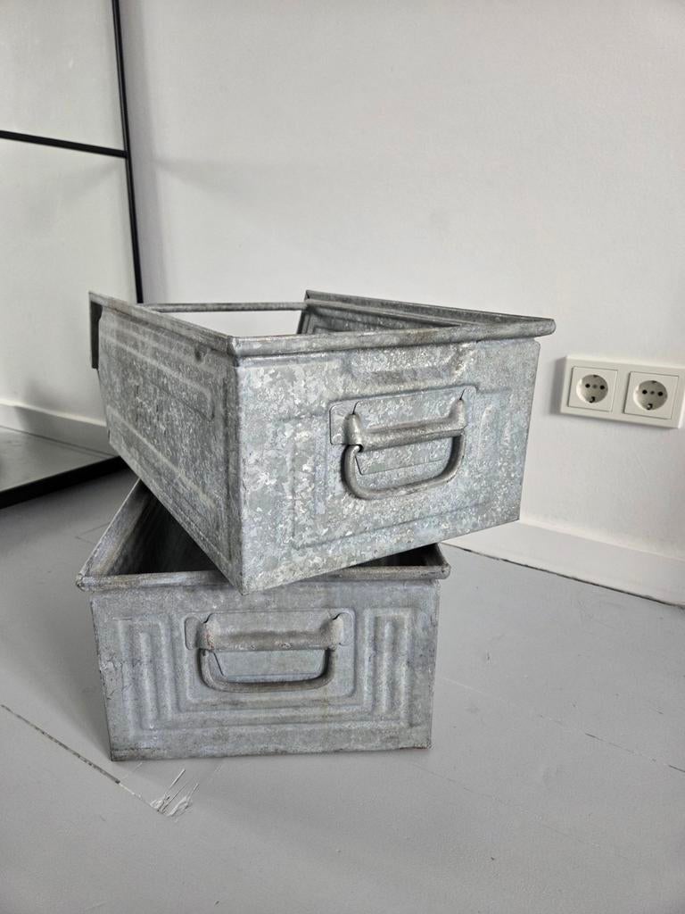 Industriële Zinken Bakken 6 stuks, Ophalen, Minder dan 50 cm, Gebruikt, 50 tot 100 cm