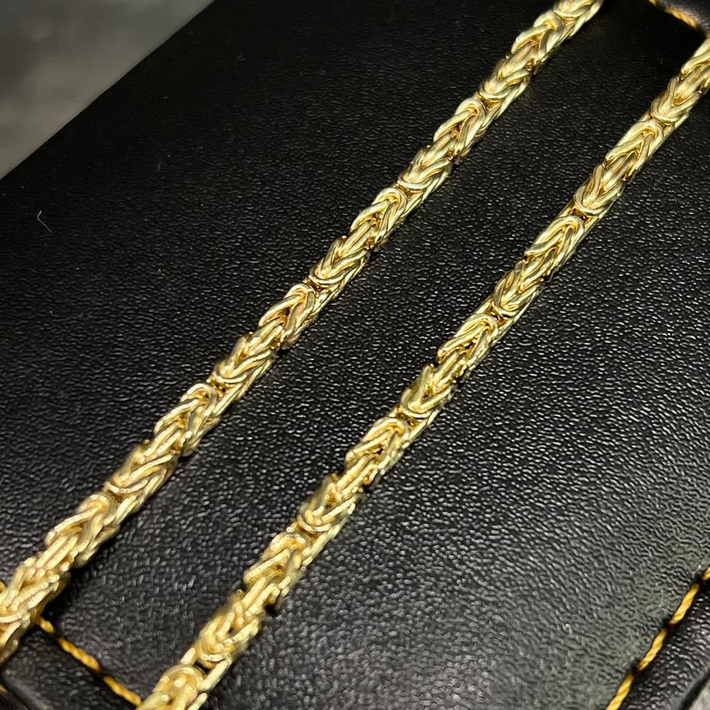 14k gouden massief koningsketting italy 14 karaat, Ophalen of Verzenden, Zo goed als nieuw, Goud