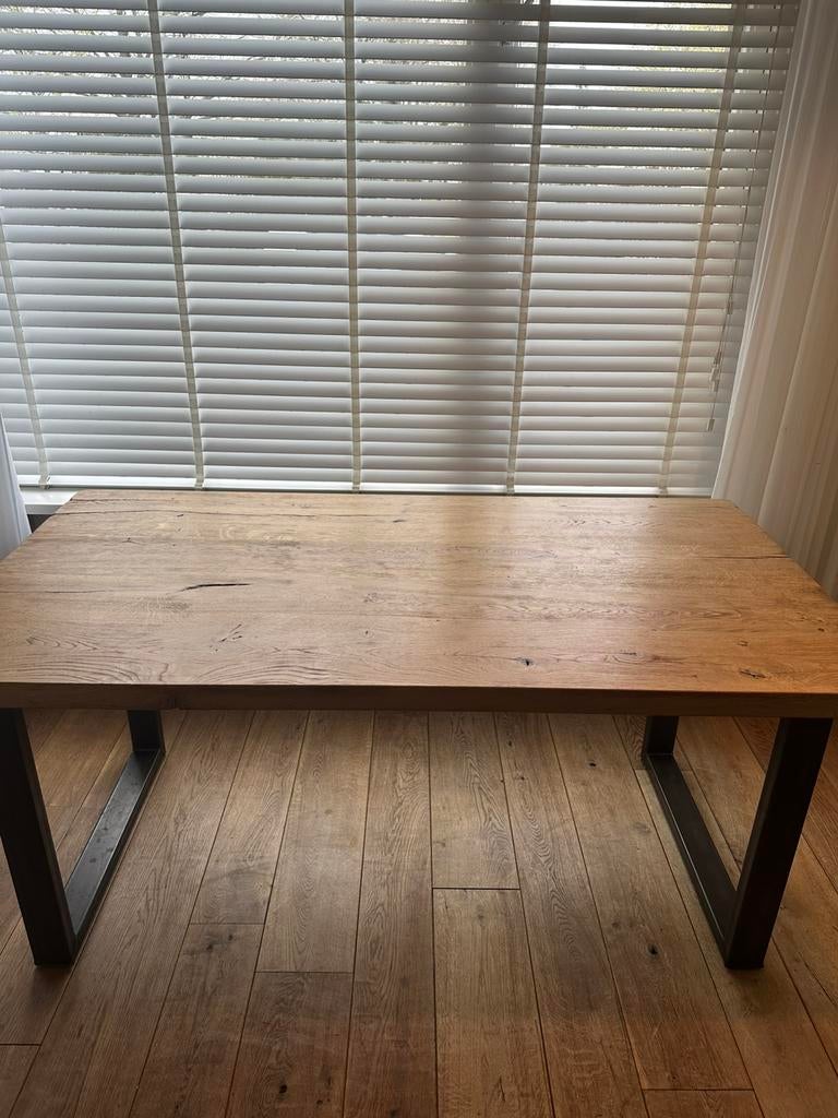 Boomstam tafel eiken table du sud, Zo goed als nieuw, 150 tot 200 cm, Rechthoekig, 50 tot 100 cm