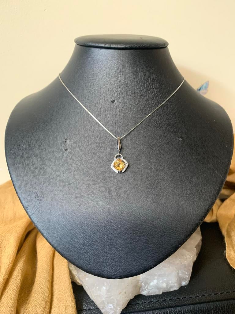 Citrien Madeira topaas hanger beschermt succes voorspoed TIP, Sieraden, Tassen en Uiterlijk, Kettingen, Geel, Nieuw, Ophalen of Verzenden