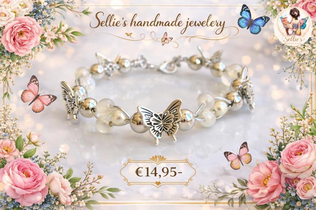 🦋 Sellie's handmade jewelery 🦋, Ophalen of Verzenden, Nieuw, Zilver, Overige materialen