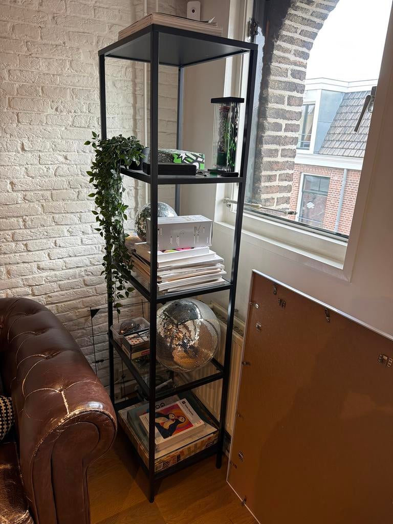 IKEA FITSJO kast - Zwart metalen rek, Huis en Inrichting, Kasten | Overige, Zo goed als nieuw, Ophalen of Verzenden