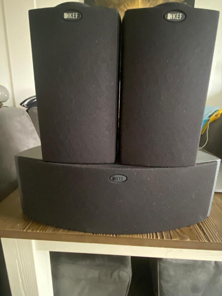 KEF iQ10 + iQ2c Speakerset - Werkt Perfect, Zo goed als nieuw, 120 watt of meer, Front, Rear of Stereo speakers, Ophalen