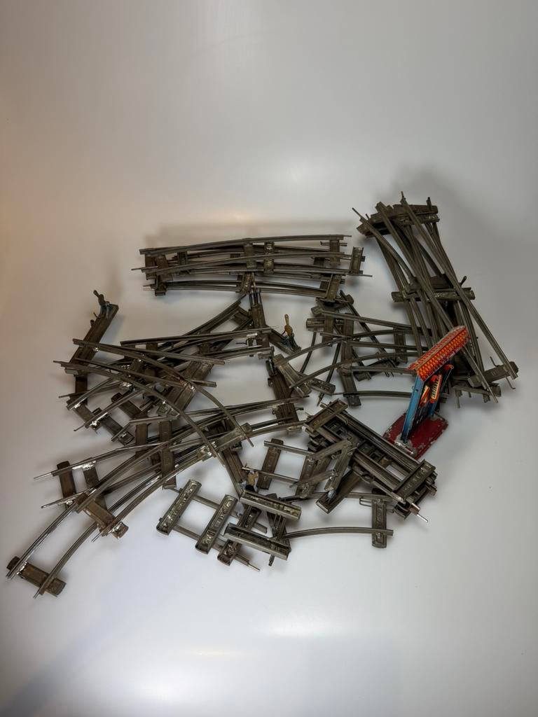 Spoor 1 antieke doos rails, Antiek en Kunst, Antiek | Speelgoed, Ophalen of Verzenden