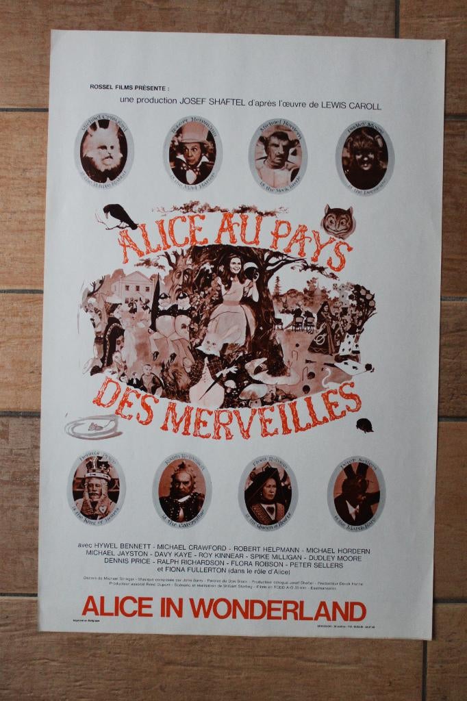 filmaffiche Alice's Adventures In Wonderland filmposter, Rechthoekig Staand, Ophalen of Verzenden, Zo goed als nieuw, A1 t/m A3