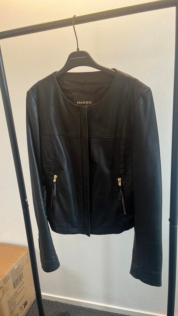 Mango leren jasje maat S, Zwart, Ophalen of Verzenden, Jasje, Maat 36 (S)