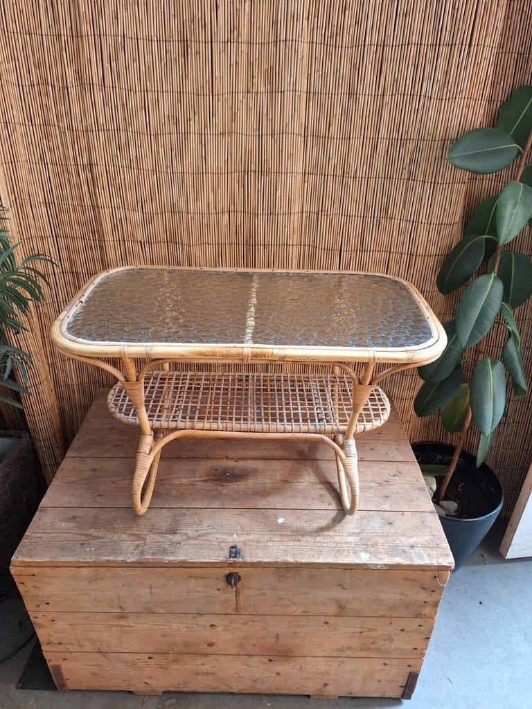 Mooie rotan bamboe salontafel, Ophalen, Huis en Inrichting