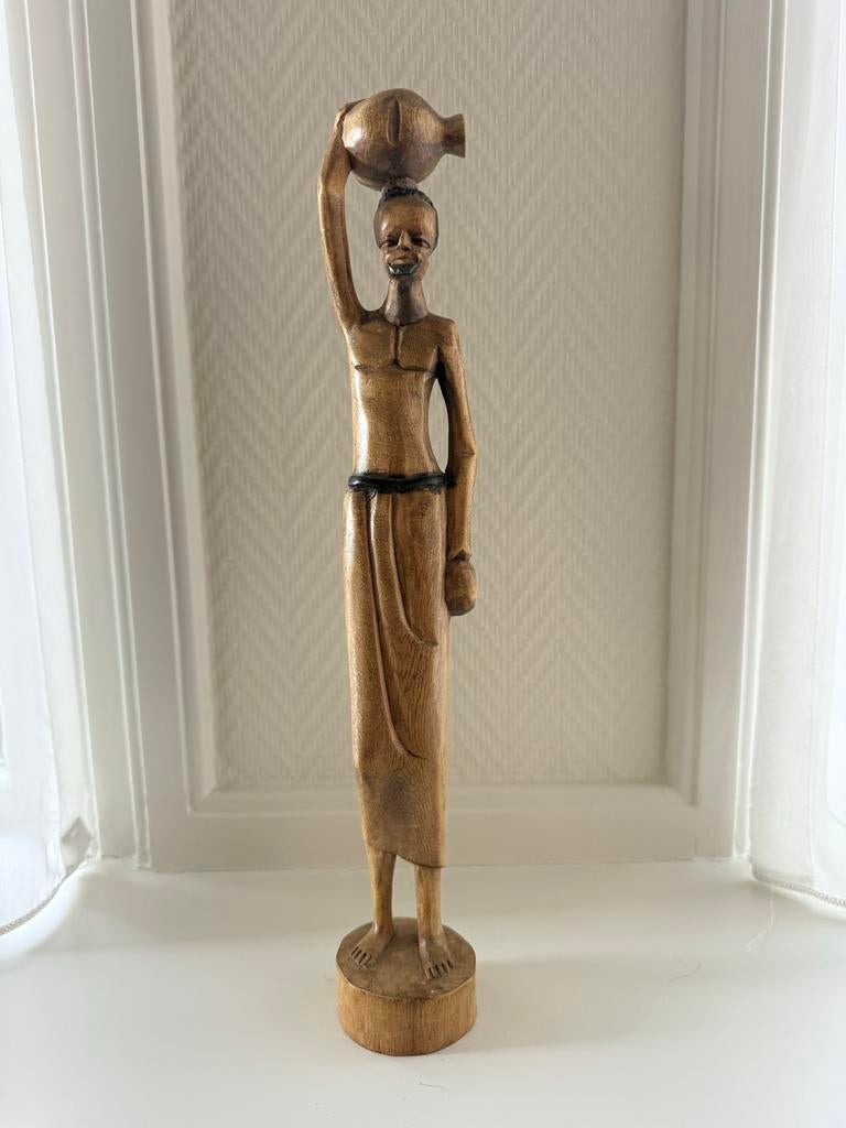 Karaktervol Afrikaans Houtsnijwerk - Handgemaakt, Antiek en Kunst, Ophalen of Verzenden