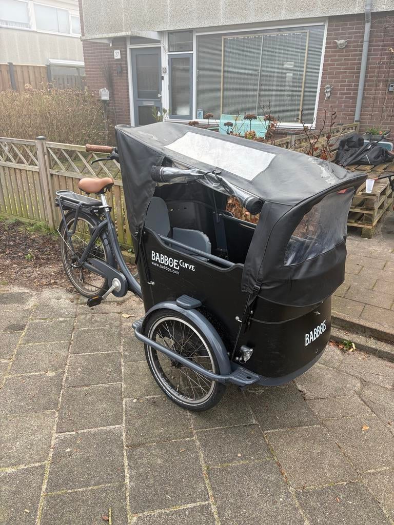 Babboe Curve-E elektrische bakfiets - compleet met accessoir, Fietsen en Brommers, Fietsen | Bakfietsen, Zo goed als nieuw, Overige merken