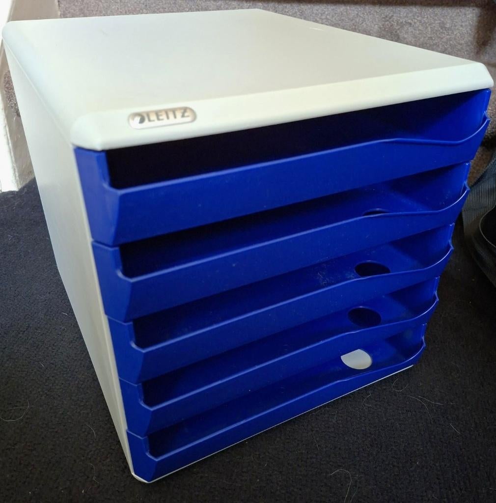 Ladenblok Leitz A4 5 laden blauw/wit ladeblok organizer, Ophalen of Verzenden, Gebruikt