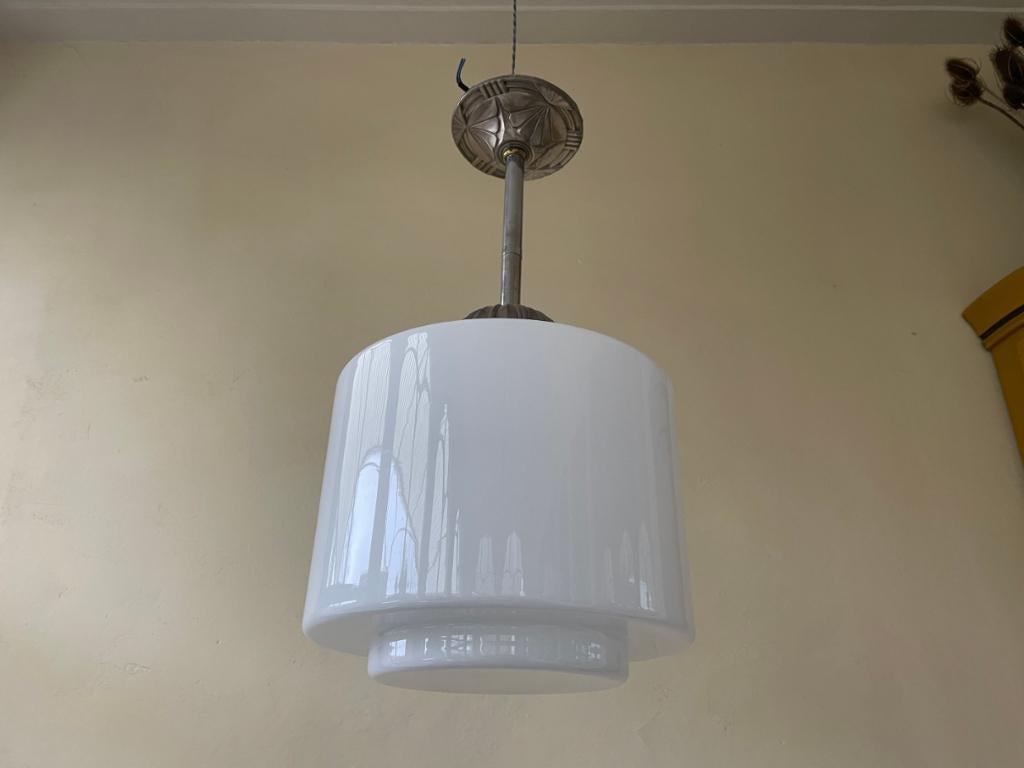 Grote Bol Lamp Hanglamp Art Deco 1930 Frans, Ophalen of Verzenden
