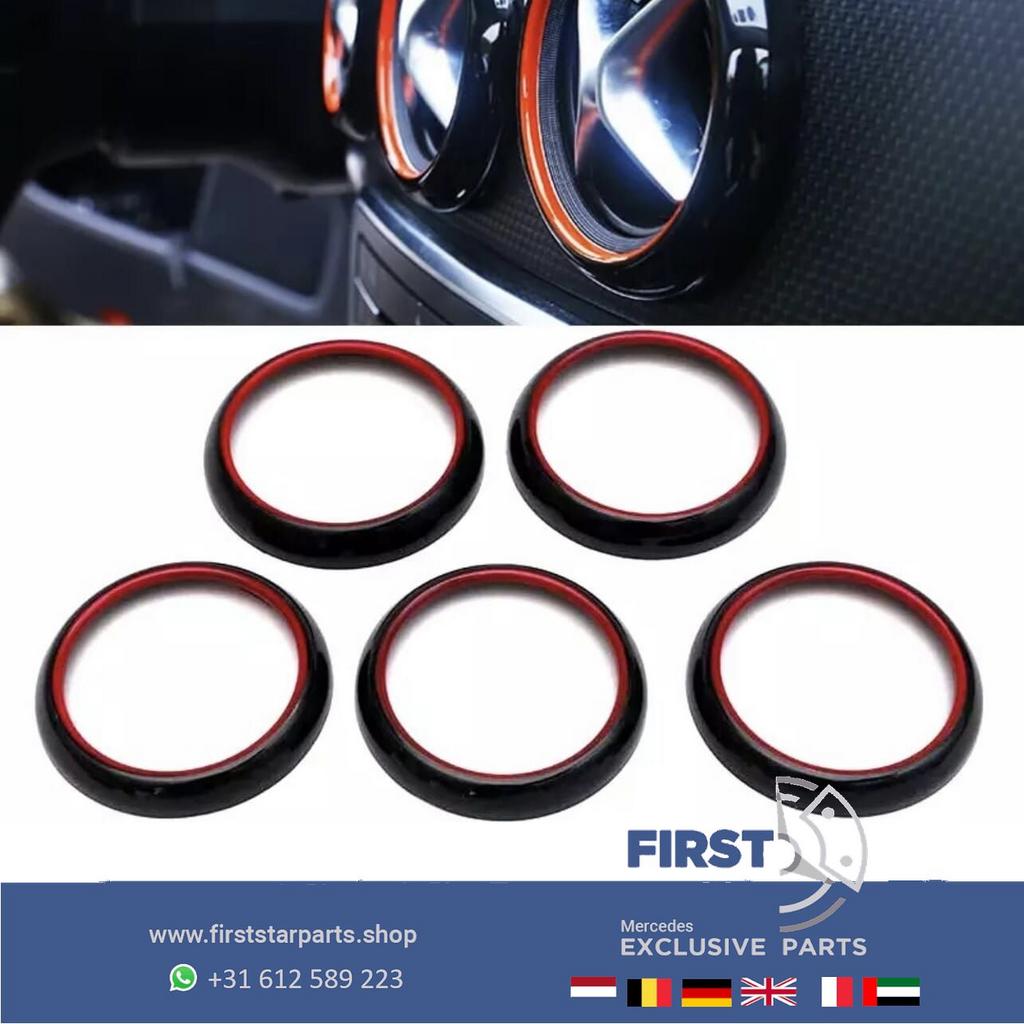 RODE AMG LUCHTROOSTER SET voor Mercedes W176 W117 W156 A45 C