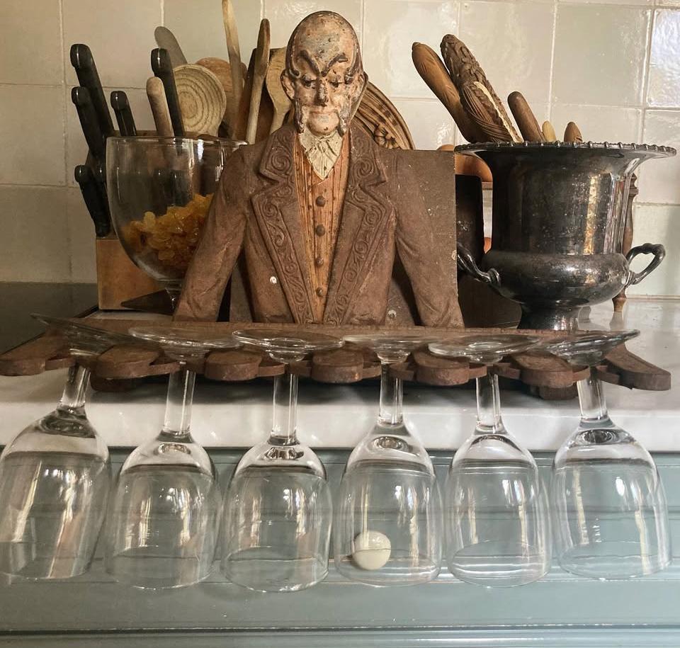 Antieke glazenhouder / butler, Antiek en Kunst, Ophalen