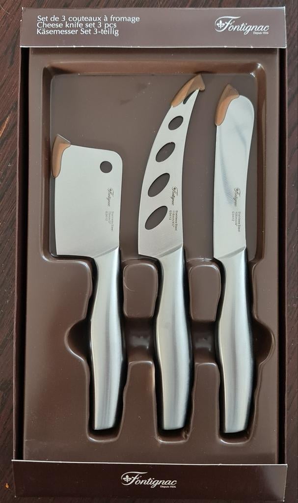 3-delig Fontignac kaas messenset, Nieuw, Ophalen of Verzenden, Rvs of Chroom, Vaatwasserbestendig