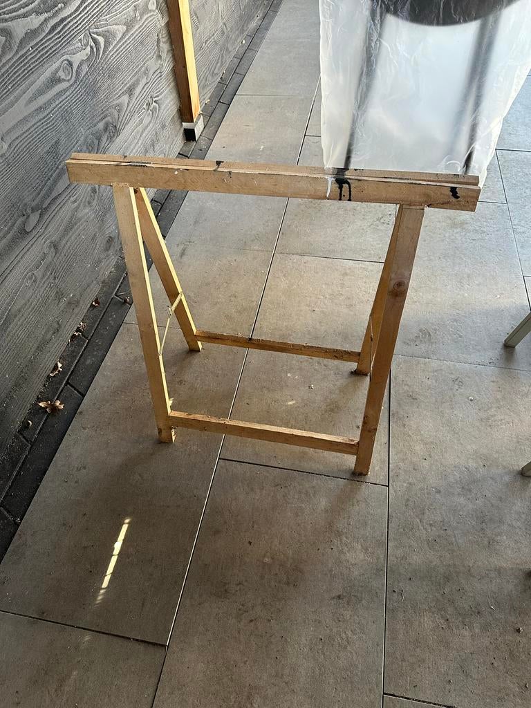 Houten schraag, Ophalen, Gebruikt, Inklapbaar