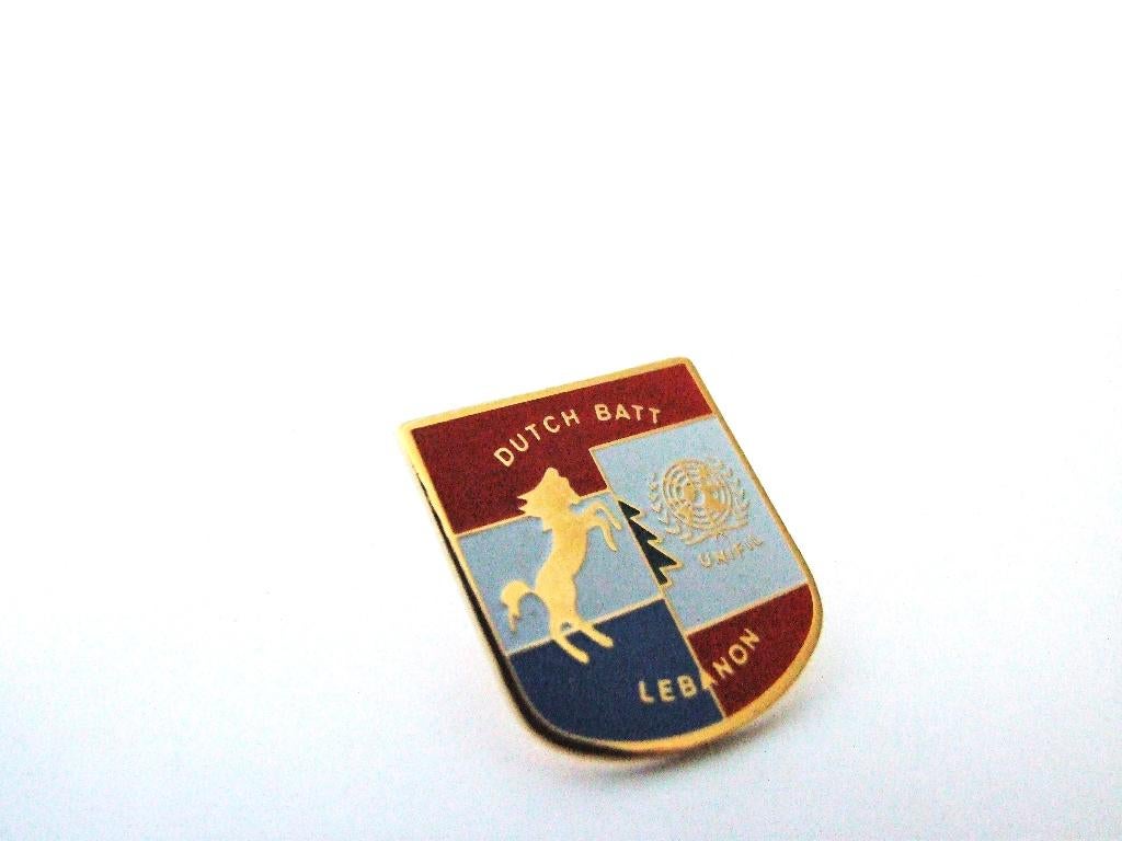Embleem,Pin,44st,Dutchbatt,Lebanon, Verzamelen, Militaria | Algemeen, Verzenden, Landmacht, Nederland, Embleem of Badge