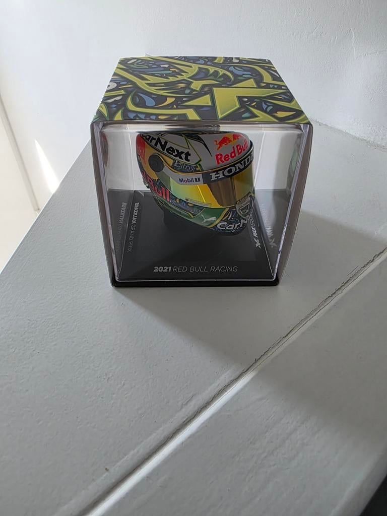 Max Verstappen helm Brazil GP 2021 1:4, Verzamelen, Automerken, Motoren en Formule 1, Ophalen of Verzenden, Nieuw, Formule 1