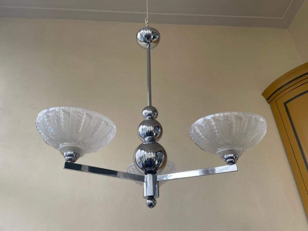 Lamp Hanglamp Plafondlamp art deco 1930 Frans, Ophalen of Verzenden