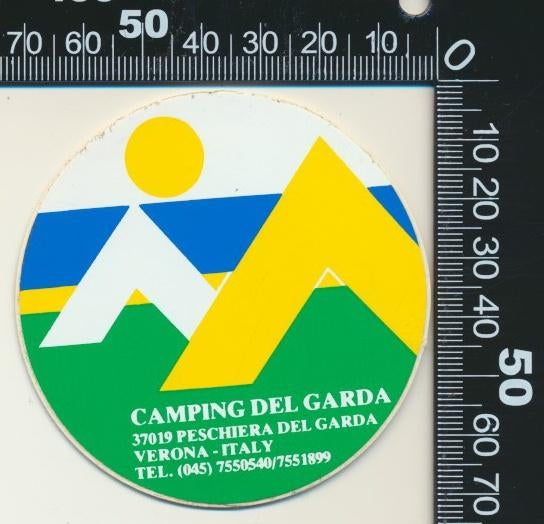 Sticker: Camping Del Garda - Verona, Ophalen of Verzenden, Zo goed als nieuw, Bedrijf of Vereniging
