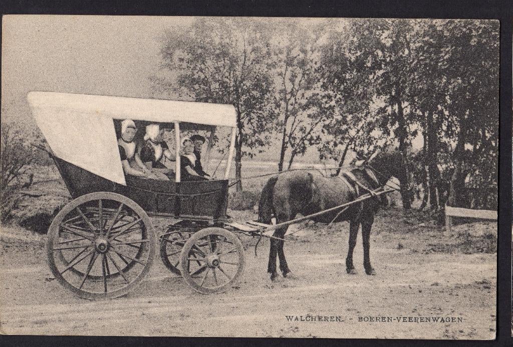 Walcheren, Boeren-veerenwagen., Ophalen of Verzenden, Voor 1920, Ongelopen, Zeeland