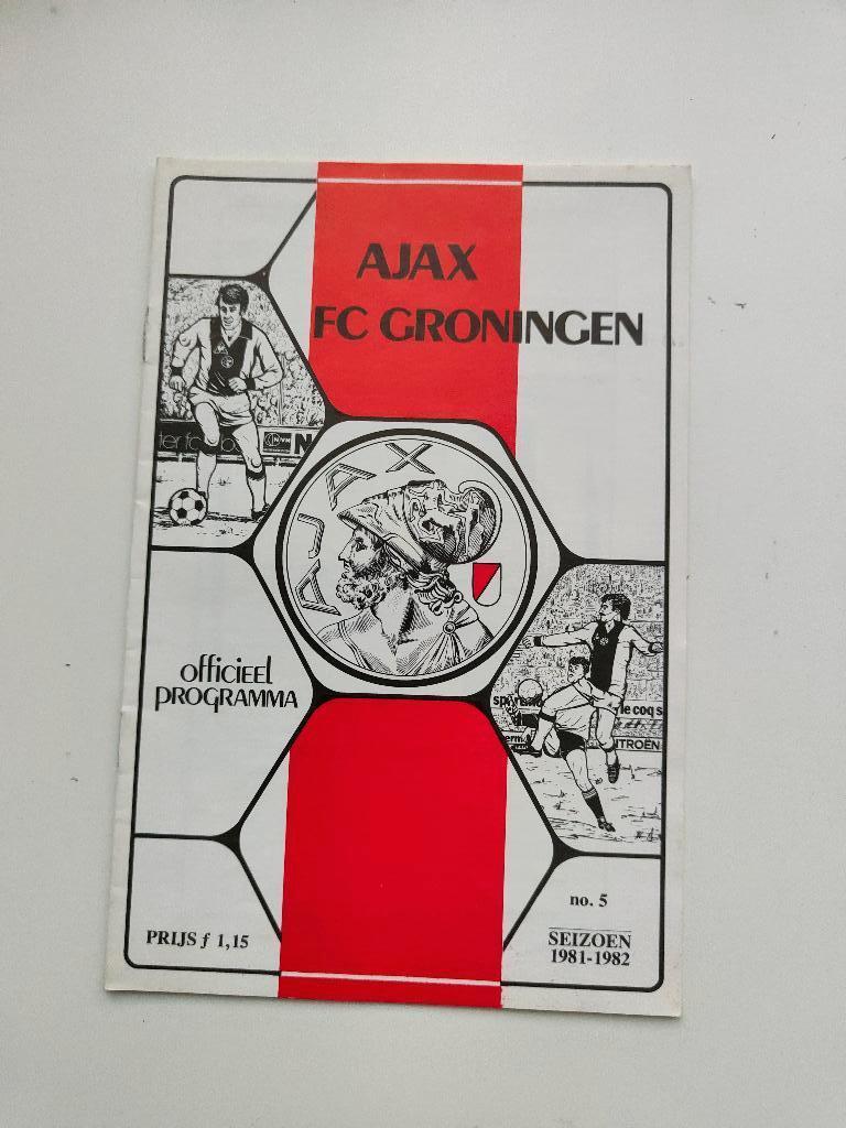 AJAX - FC Groningen officieel programma seizoen 1981/82 no 5, Verzenden, Zo goed als nieuw, Ajax, Overige typen