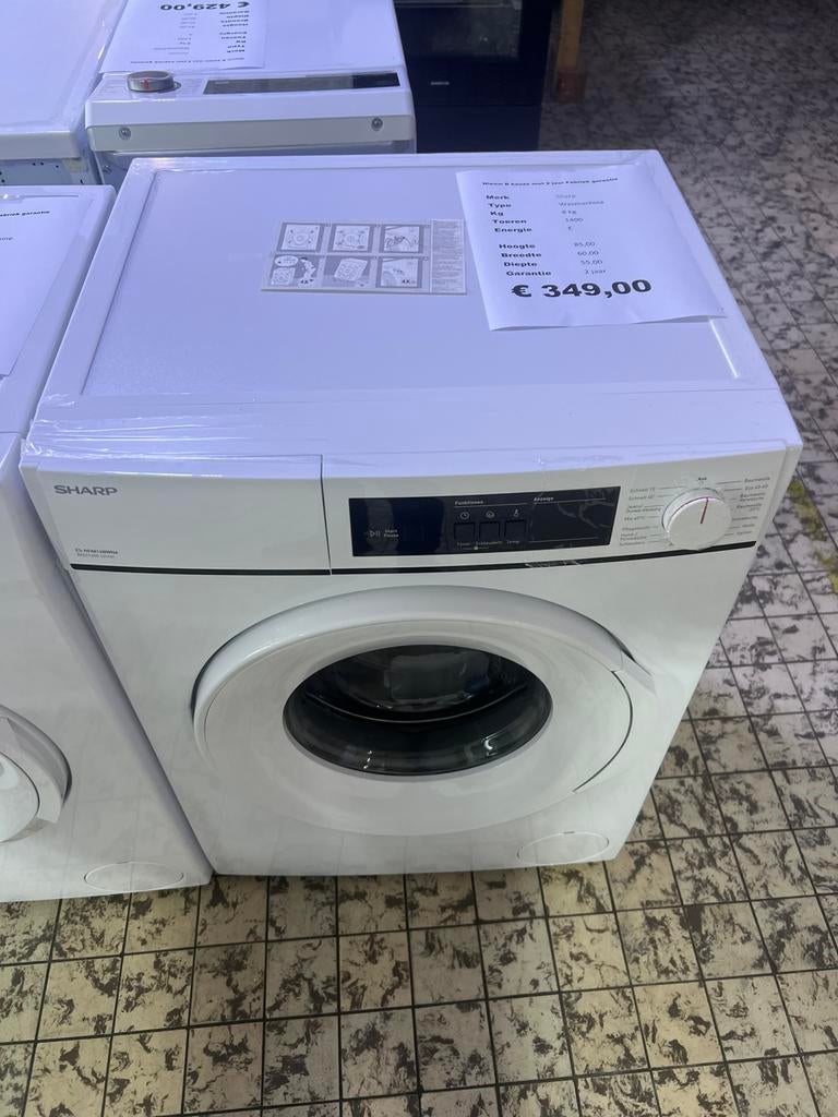 Sharp wasmachine 8 kg nieuw 1400 toerem, Sharp, 1200 tot 1600 toeren, Minder dan 85 cm, 8 tot 10 kg