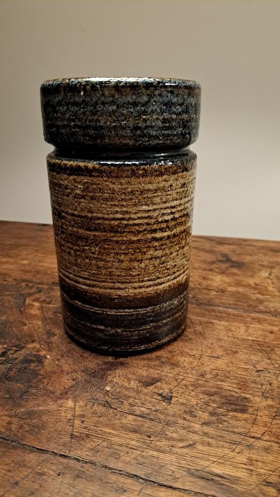 Vintage Zaalberg bloemenvaas in prachtige bruin/blauw tinten, Antiek en Kunst, Antiek | Vazen, Ophalen of Verzenden