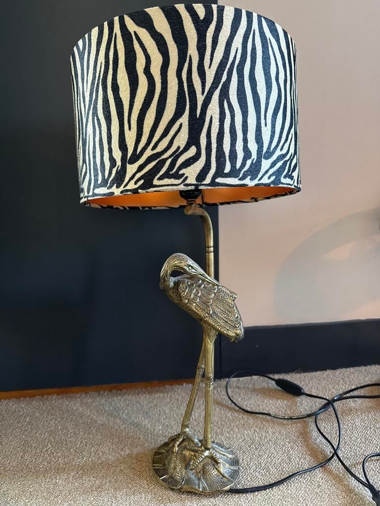 Sissyboy Tafellamp Kraanvogel Zebra Kap, Huis en Inrichting, Lampen | Tafellampen, Gebruikt, Metaal, Ophalen